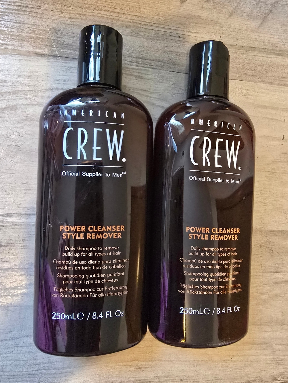 TWO American Crew Power Cleanser Style Remover Mens Deep Cleansing Daily Shampoo